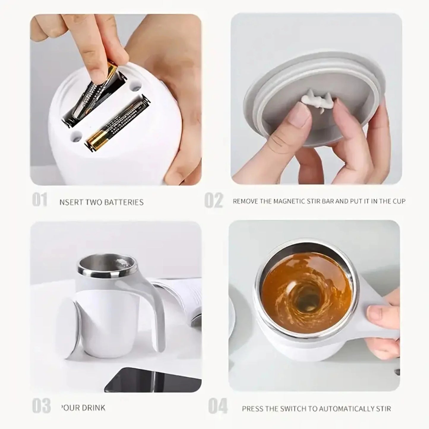 1Pc-Automatic Stirring Magnetic Cup Charging Coffee Electric Lazy Milkshake Rotary Mixer Intelligent Stirring Thermos